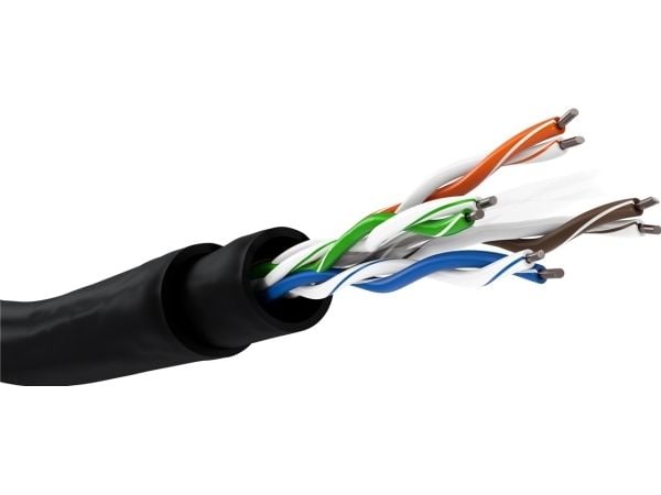 goobay - Bulkkabel - UTP - CAT 6 - rund, fast - svart