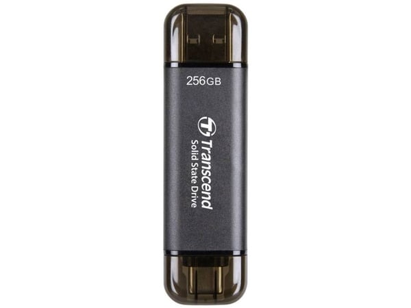 Transcend ESD310C - SSD - 256 GB - ekstern (bærbar) - USB 3.2 Gen 2x1 (USB-C kontakt) - svart