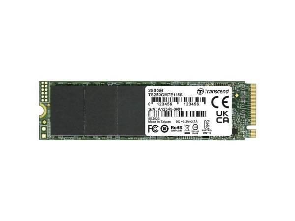 Transcend PCIe SSD 115S, 250 GB, M.2, 3200 MB/s