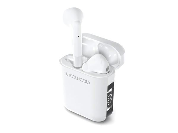 LEDWOOD Apollo S, True Wireless Stereo (TWS), Samtale/Musikk/Sport/Hverdag, Hodesett, Hvit
