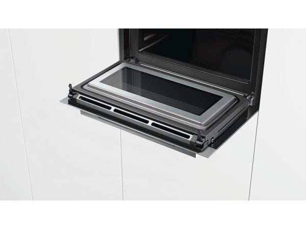 Siemens iQ700 CM678G4S1 - Kombinasjonsovn - innebygd - fordypning - bredde: 56 cm - dybde: 55 cm - høyde: 45 cm - med selvrens - rustfritt stål