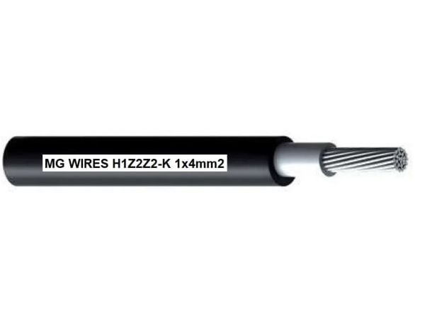 MG Fotovoltaisk kabel // MG Wires // 1x4mm2, 0,6/1kV svart H1Z2Z2-K-4mm2 BK, spole 500m
