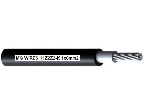 Solcellskabel // MG Wires // 1x6 mm², 0,6/1 kV svart H1Z2Z2-K-6 mm² BK, rulle 500 m
