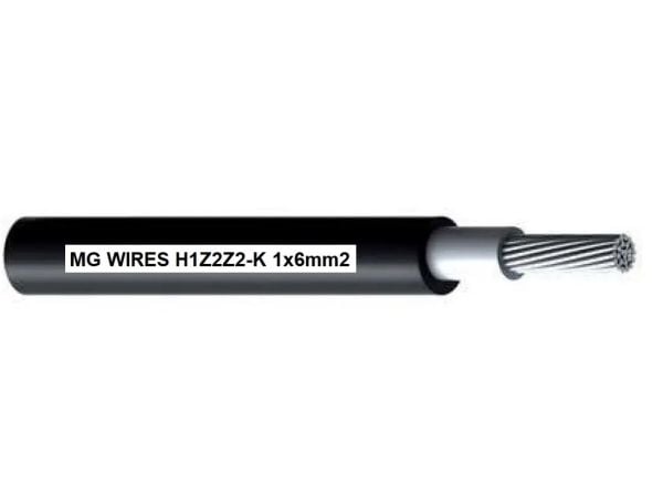 Valosähkökaapeli // MG Wires // 1x6mm2, 0.6/1kV musta H1Z2Z2-K-6mm2 BK, 50m paketti