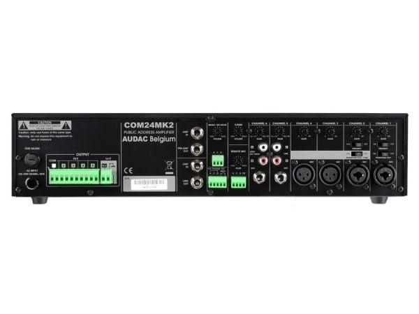 Audac COM24 - Mikserforsterker - med strømforsyning - 6-kanals - 240 watt - kan monteres i rack