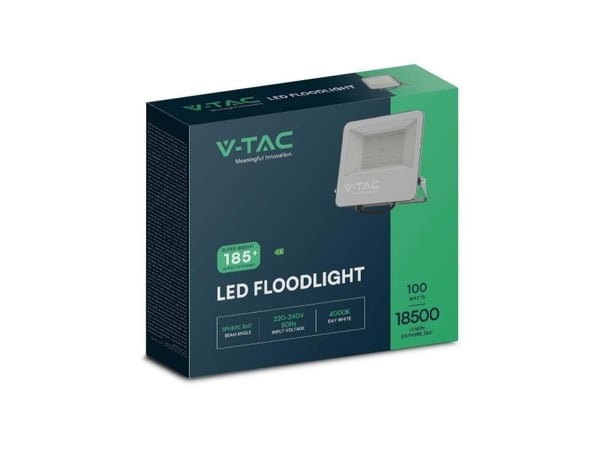 V-tac 100W LED projektør svart kabinett 4000K
