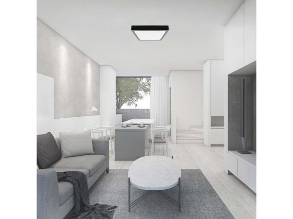 V-TAC taklampa LED kvadrat 24W 42cm med rörelsesensor V-TAC svart VT-8624S neutral