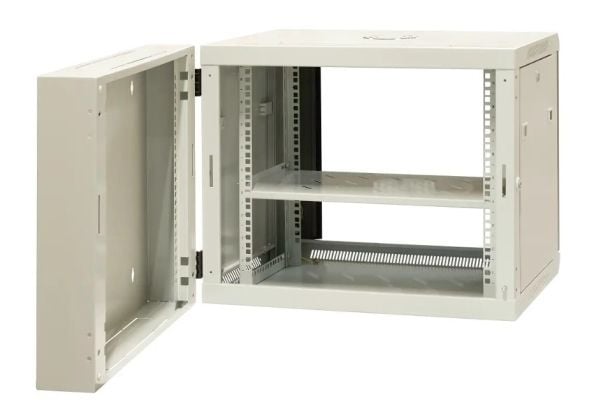 EMITERNET Split hanging cabinet 19" 9U, sheet metal/glass doors, 600×550×500mm width/depth/height EM/AH6509