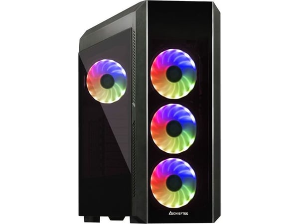 Chieftec Scorpion 3, Tower, PC, Svart, ATX, micro ATX, Mini-ITX, SPCC, Härdat glas, Blå, Grön, Röd