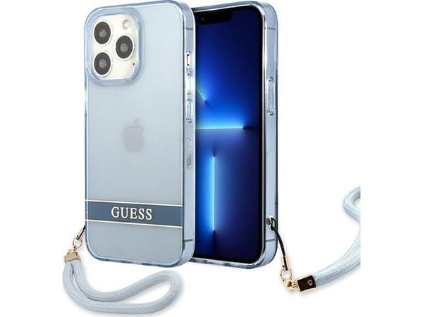 Guess GUHCP13LHTSGSB iPhone 13 Pro / 13 6,1" niebieski/blue hardcase Translucent Stap
