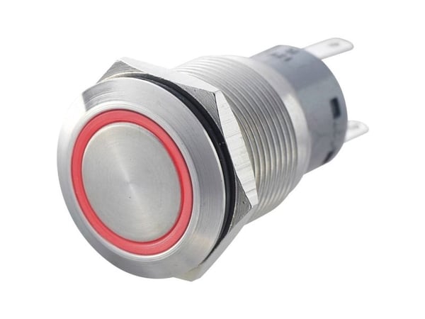 TRU COMPONENTS LAS1-AGQ-22ZE, RD Johdotettu painekytkin 250 V/AC 5 A 2 x On/On Klikkaava punainen IP67 1 kpl 1 kpl