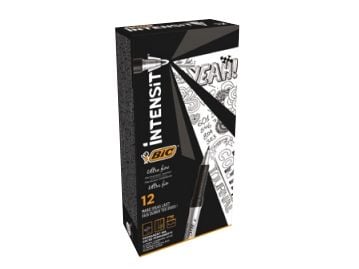 BIC Marking - Markør - permanent - for CD/DVD - svart - alkoholbasert blekk - 0.7 mm - fin - 1.5 g (en pakke 12)