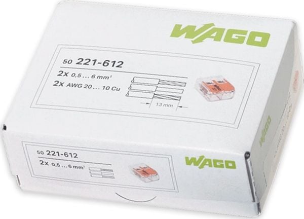 Wago 221-612, Suora, 450 V, Oranssi, Läpinäkyvä, EN 60664