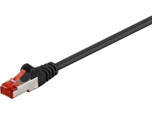 goobay - Koblingskabel - RJ-45 (hann) til RJ-45 (hann) - 50 cm - SFTP, PiMF - CAT 6 - halogenfri, formstøpt, uten hindringer - svart