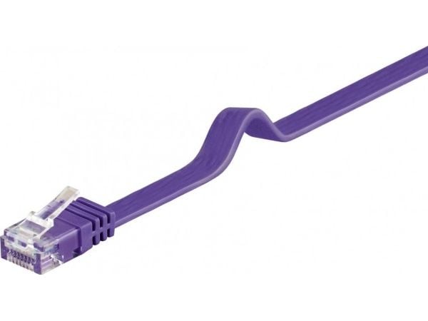 goobay - Koblingskabel - RJ-45 (hann) til RJ-45 (hann) - 2 m - UTP - CAT 6 - formstøpt, flat - purpur