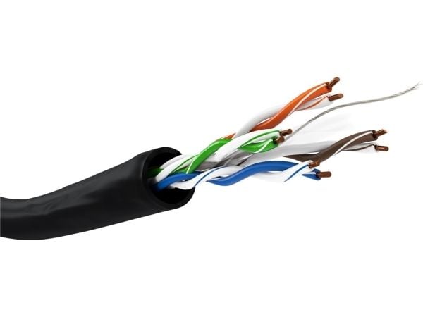 goobay - Nettverkskabel - 100 m - UTP - CAT 6 - utendørs, rund, solid