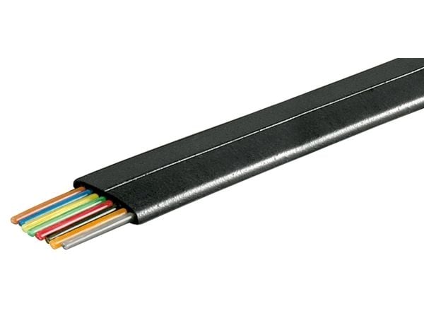 goobay - Bulk telefonkabel - 100 m - flat - svart