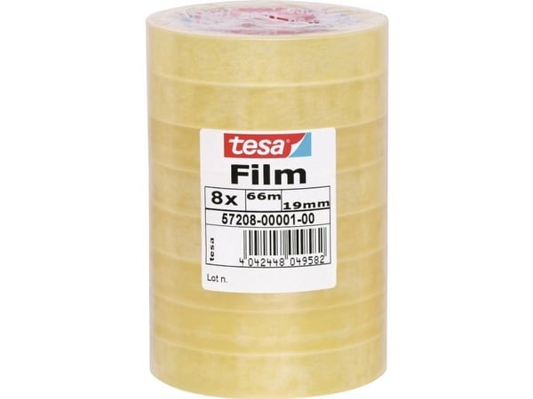TESA Standard, 66 m, Transparent, Polypropylen (PP), Kartong, papper, 19 mm, 8 styck