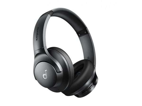 Soundcore Q20i - Hörlurar med mikrofon - fullstorlek - Bluetooth - trådlös, kabelansluten - aktiv brusradering - 3,5 mm kontakt - svart