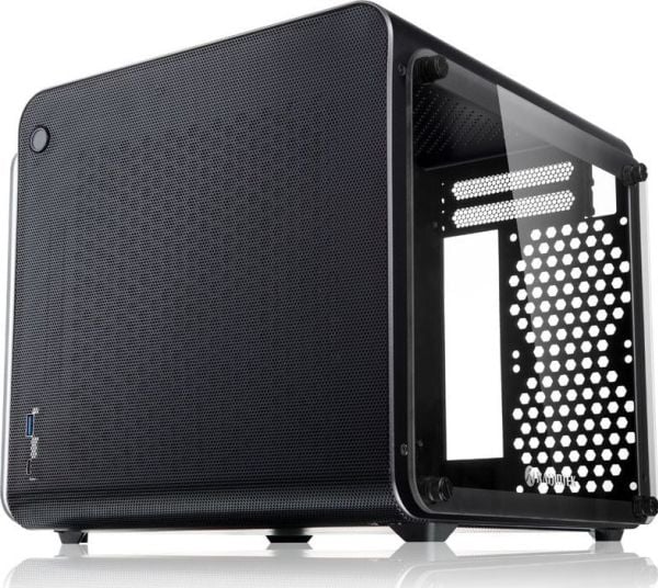 RAIJINTEK METIS EVO TGS, Mini Tower, PC, Sort, Mini-ITX, Aluminium, SPCC, Herdet glass, 13,5 cm