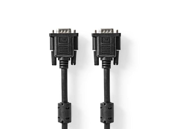 Nedis CCGP59000BK30, 3 m, VGA (D-Sub), VGA (D-Sub), VGA (D-Sub), Hanstik, Hanstik, Musta