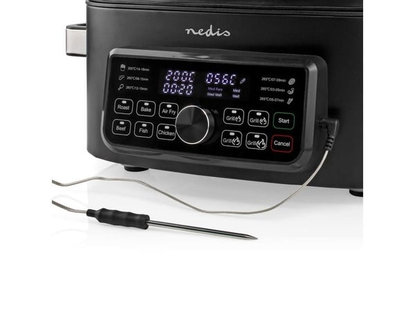 Nedis KAAFG600BK, Varmluftsfrityr, 6 l, 120 °C, 265 °C, 120 min, Single/enkelt