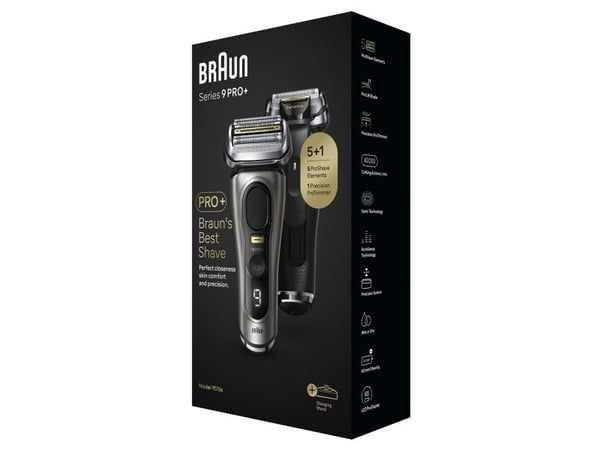 Braun Series 9 Pro+ 9515s, Metallisk, Knappar, Batteri, Litium-Ion (Li-Ion), Inbyggt batteri, 60 min