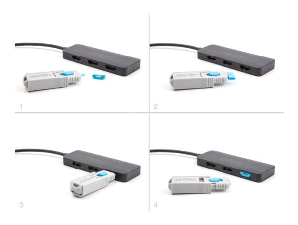 Delock - HDMI-portblokkersett - grå, blå
