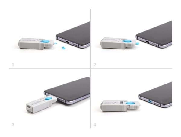 Delock - Mikro-USB-portblokkering - grå, blå (en pakke 5)