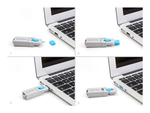 DeLOCK 20923, Portin lukitsin + avain, USB A-tyyppi, Sininen, Harmaa, Muovi, 6 kpl, Muovipussi