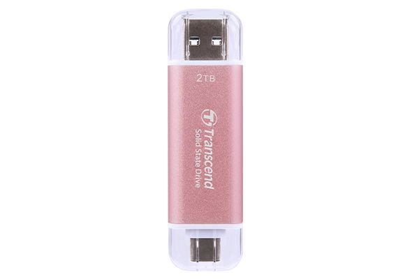 Transcend ESD310P - SSD - 2 TB - ekstern (bærbar) - USB 3.2 Gen 2x1 (USB-C kontakt) - rosa