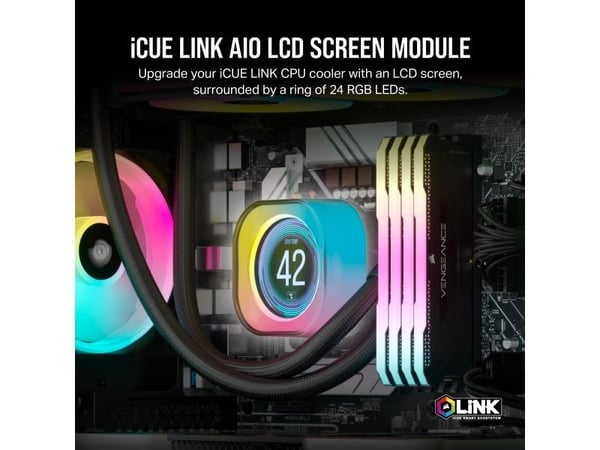 CORSAIR iCUE Link - Liquid LCD-skärmmodul för vätskekylsystemspump - svart