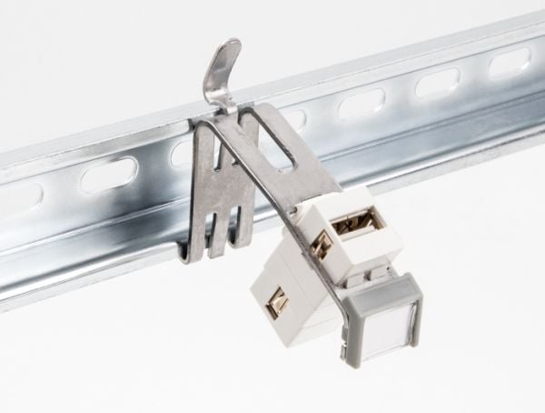 Delock - Modular insert holder - with labeling field 1 port, metal - DIN-skinnemonterbar