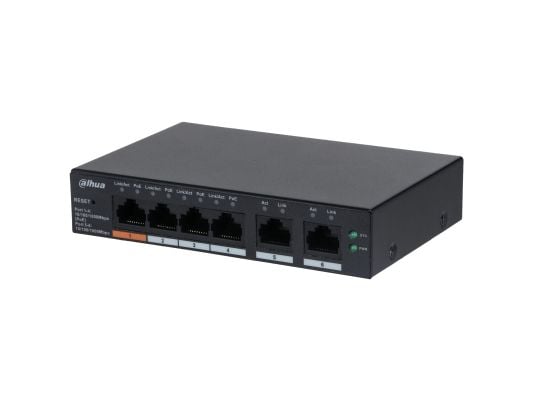 Dahua CS4006-4GT-60 - Switch - cloud managed - smart - 4 x 10/100/1000 (PoE) + 2 x 10/100/1000 (opplink) - stasjonær, veggmonterbar - High PoE / Po...