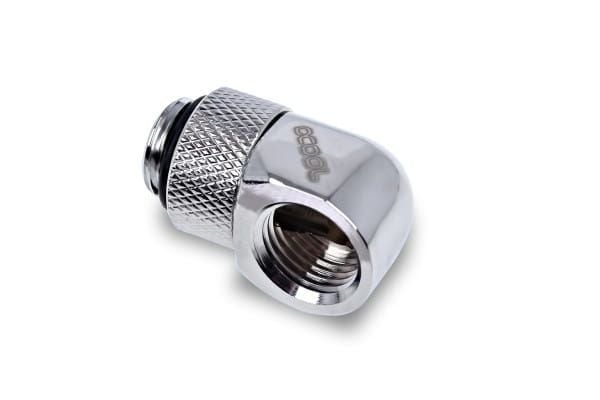 Alphacool 17616, Passende, Messing, Kromfarget, 1/4", 90°, Hunkjønn