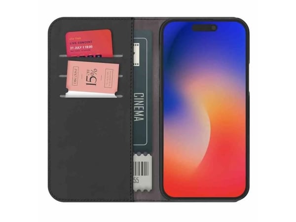 PURO PUIPC1567BOOKC3BLK, Lommebok-etui, Apple, IPhone 15 Plus, 17 cm (6.7"), Svart