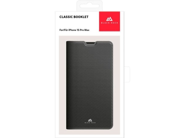 Black Rock The Classic, Lommebok-etui, Apple, iPhone 15 Pro Max, 17 cm (6.69"), Sort