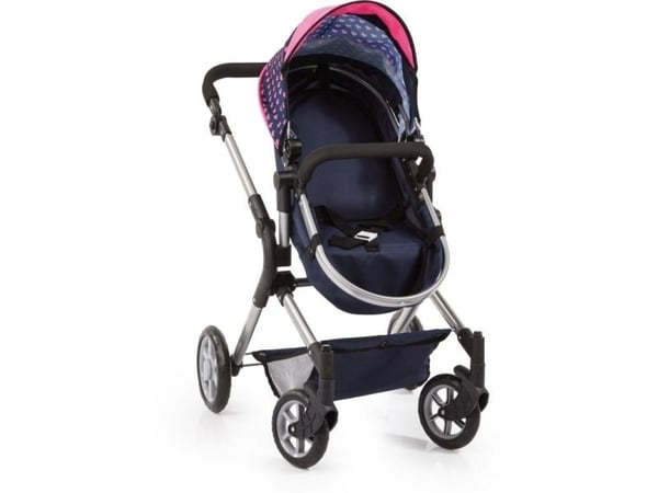 BAYER City Neo dyp barnevogn navy blue+pink 18154