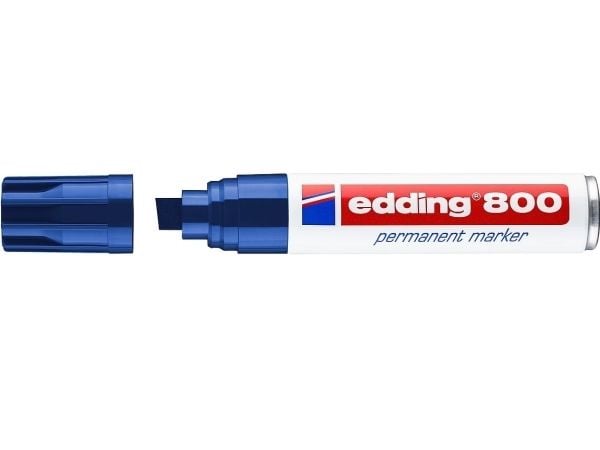 edding 800 - Markør - permanent - for glass, metall, plast - blå - 4-12 mm