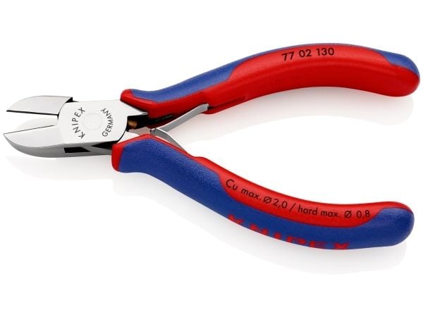Knipex KP-7702130, Hånd kabelkutter, Blå, Rød, Plast, Stål, Blå, Rød, Rustfritt stål, 60 HRC, 1,8 cm