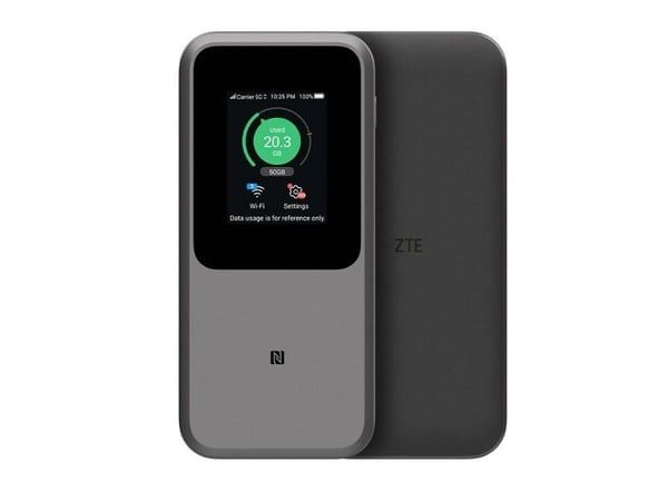 ZTE MU5120, Mobilnät, modem, Svart, Wi-Fi 6 (802.11ax), Batteri, 33 W, 159 mm