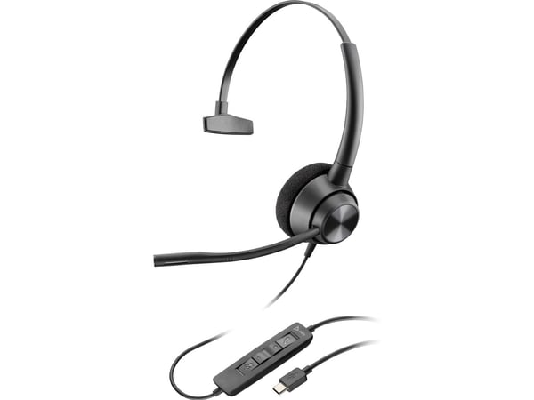 HP Poly EncorePro 310 - EncorePro 300 series - hodesett - on-ear - kablet - USB-C - svart - Works With Chromebook Certified