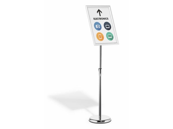 Durable 479923, Informationsställ, A3, Aluminium, Plast, Stål, Silver, Horisontell / Vertikal, 1290 mm