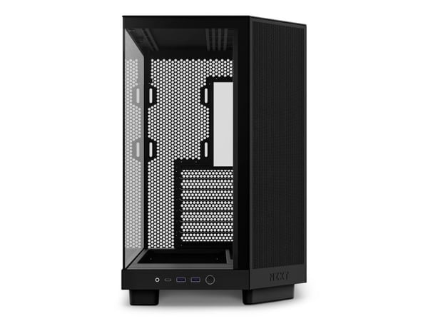 NZXT H series H6 Flow - Mid tower - ATX - sidepanel med vindu (herdet glass) - ingen strømforsyning - matt svart - USB/lyd