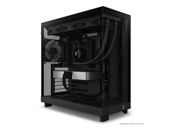 NZXT H series H6 Flow - Mid tower - ATX - sidepanel med vindu (herdet glass) - ingen strømforsyning - matt svart - USB/lyd