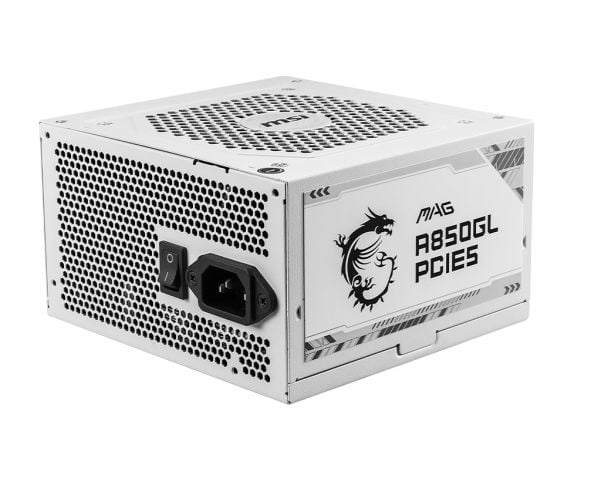 MSI MAG A850GL PCIE5 WHITE - Strømforsyning (intern) - ATX12V 3.0/ EPS12V - 80 PLUS Gold - AC 100-240 V - 850 watt - aktiv PFC - hvit