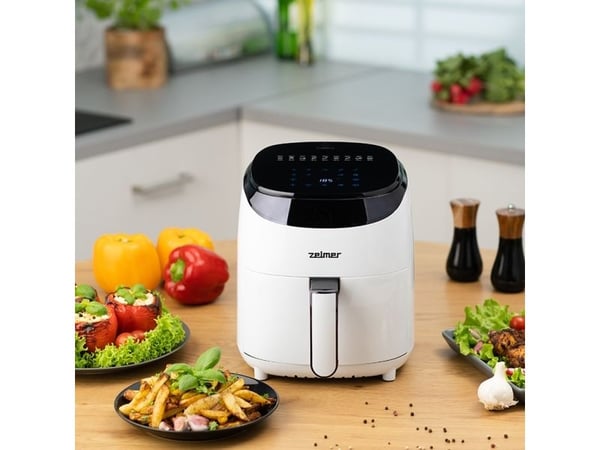 Zelmer ZAF3551W, Frityr med lite fett, 3,5 l, 80 °C, 200 °C, 60 min, Single/enkelt