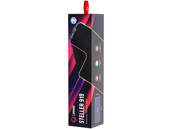 Lorgar Steller 919, Sort, Monokromatisk, Spandex, USB-strøm, Antiskliunderlag, Musematte til gaming