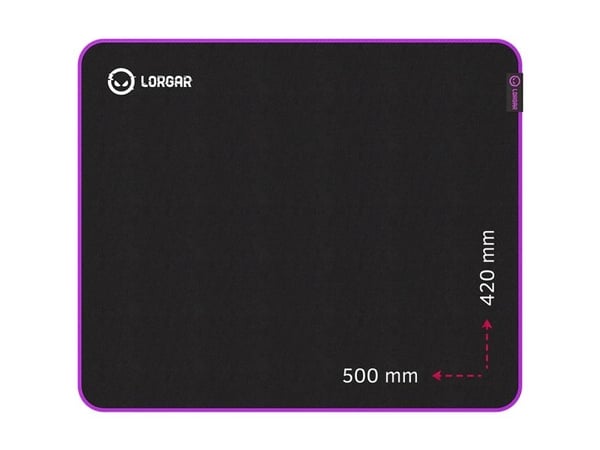 Lorgar Main 315, Svart, Lila, Bild, Elastan, Halkfri bindning, Gaming-musmatta