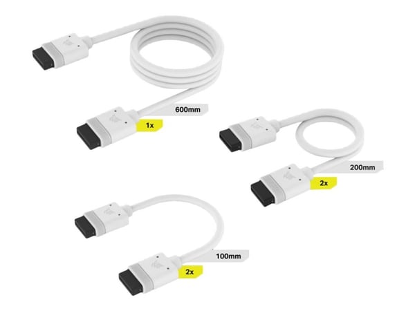 Corsair iCUE LINK - Ström-/datakabelsats - CORSAIR iCUE-länk till CORSAIR iCUE-länk - vit